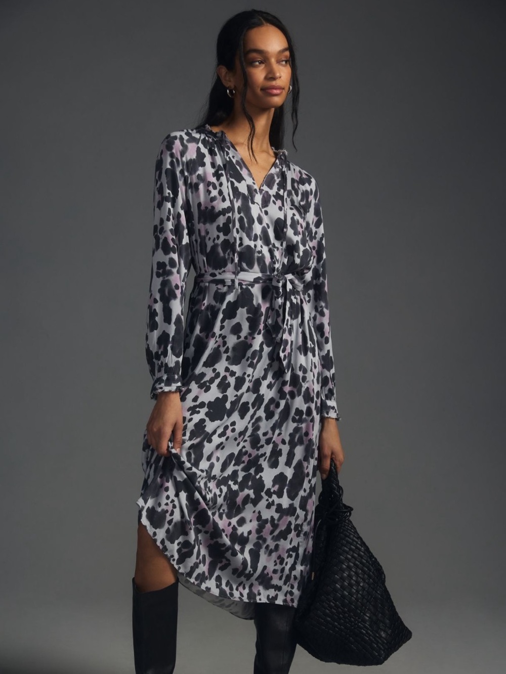 Anthropologie Cloth & Stone Long Sleeve Maxi Dress Size L